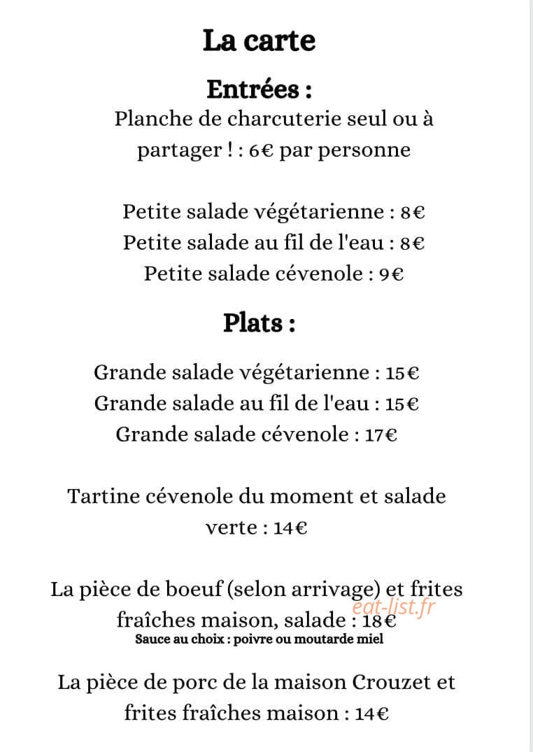 L'Auberge Des Rigondettes — carte page 2
