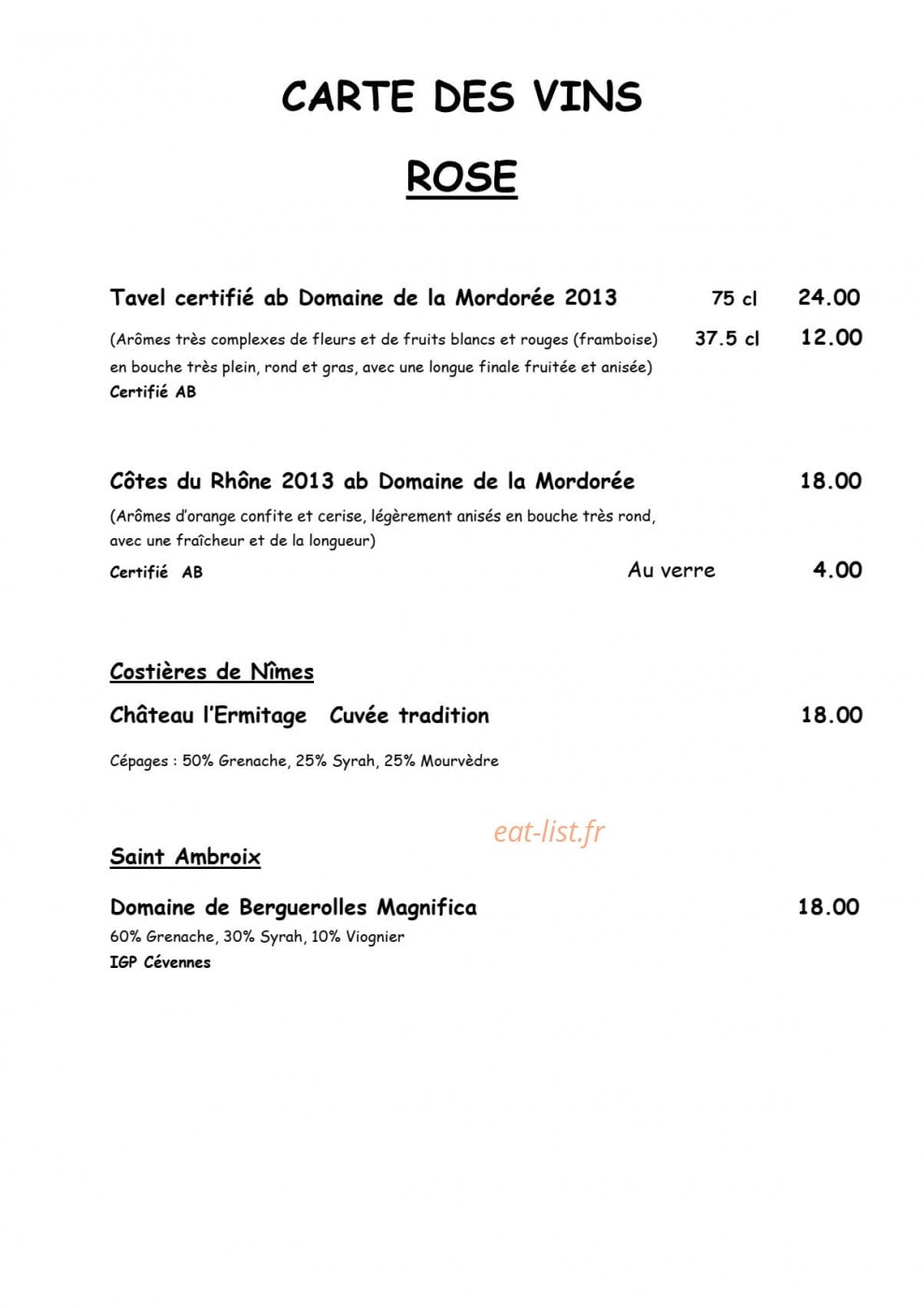 Le Clos des Arts — carte page 12