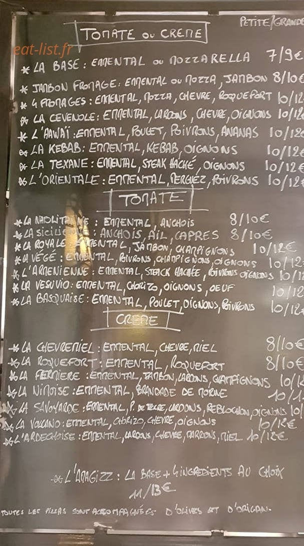 Pizza du Midi — carte page 2