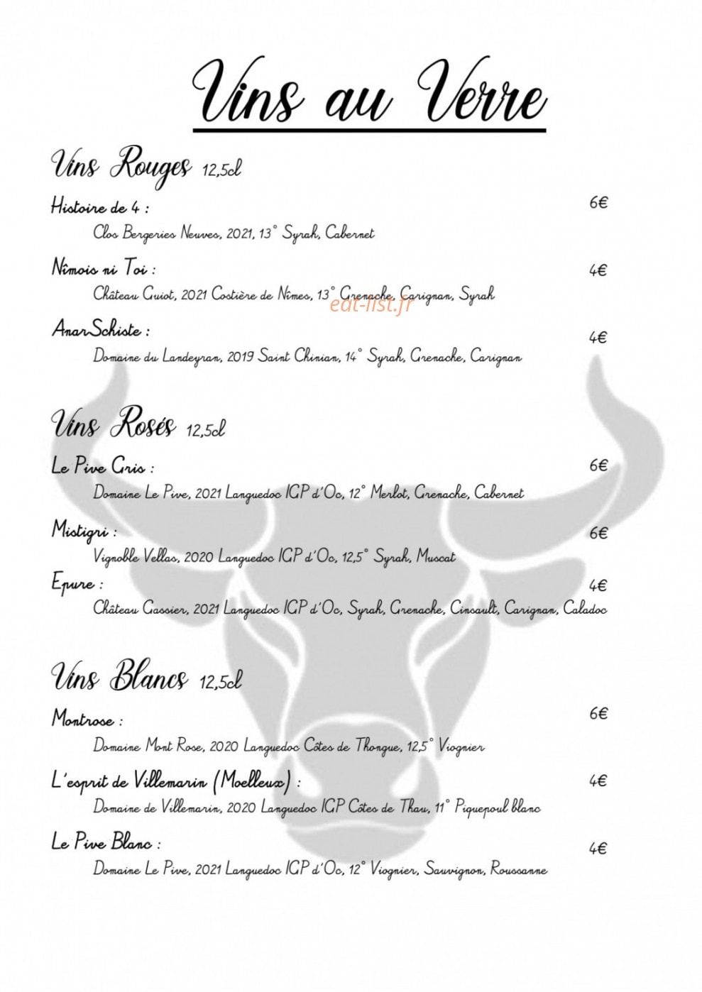 Restaurant Lou Brigandas — carte page 20