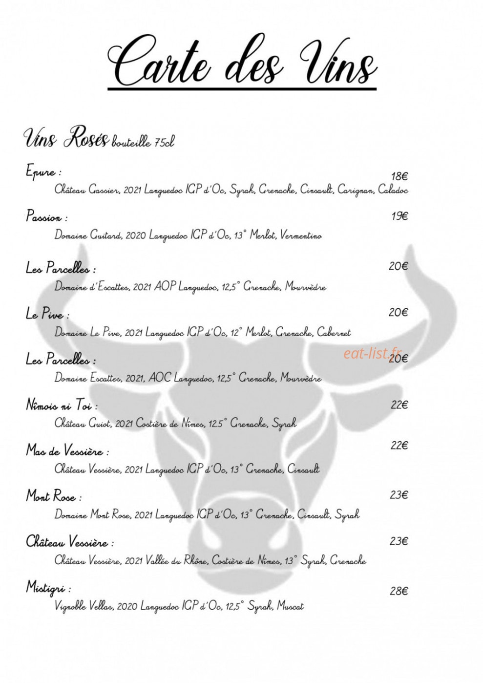 Restaurant Lou Brigandas — carte page 18