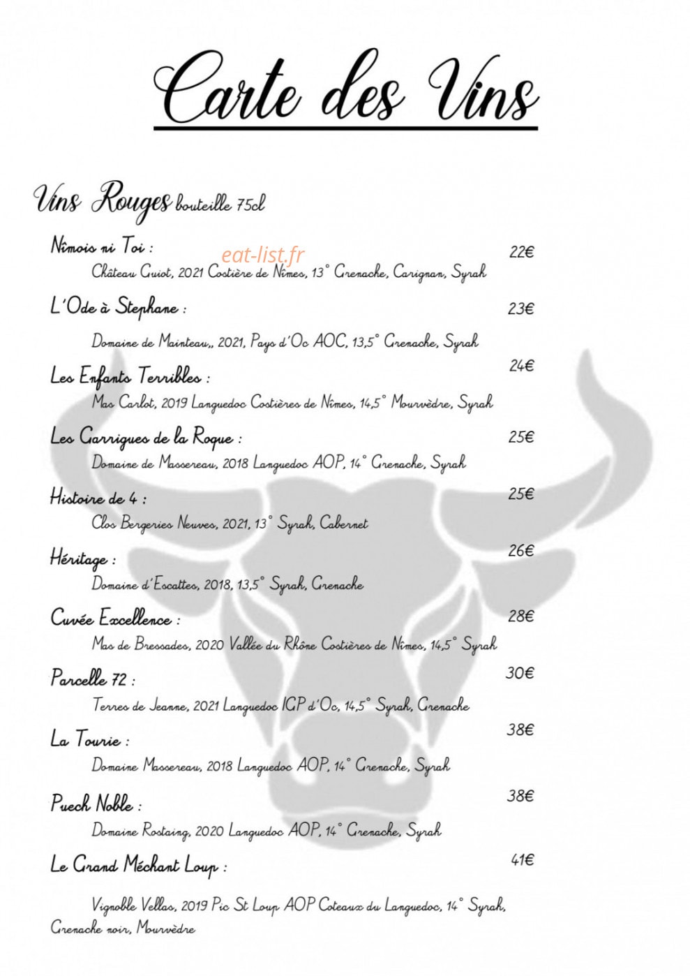 Restaurant Lou Brigandas — carte page 19