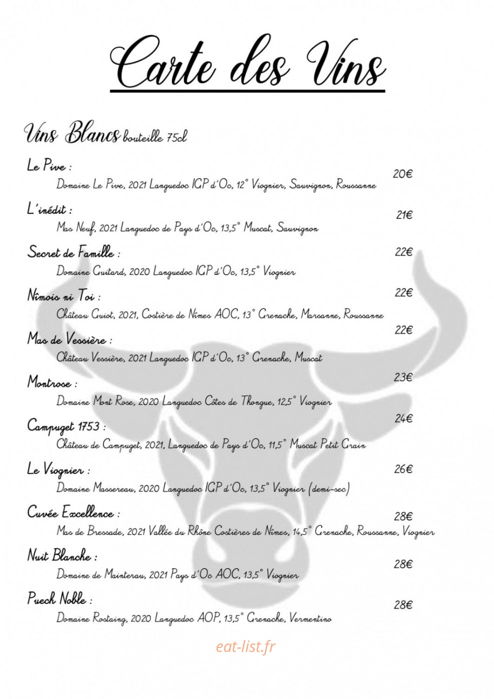 Restaurant Lou Brigandas — carte page 17