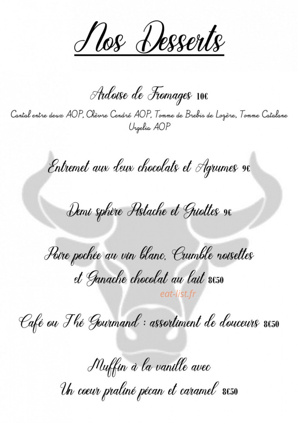 Restaurant Lou Brigandas — carte page 11