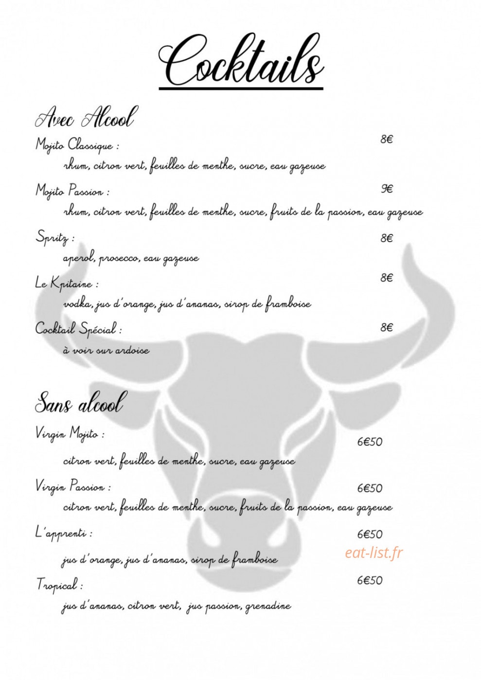 Restaurant Lou Brigandas — carte page 16
