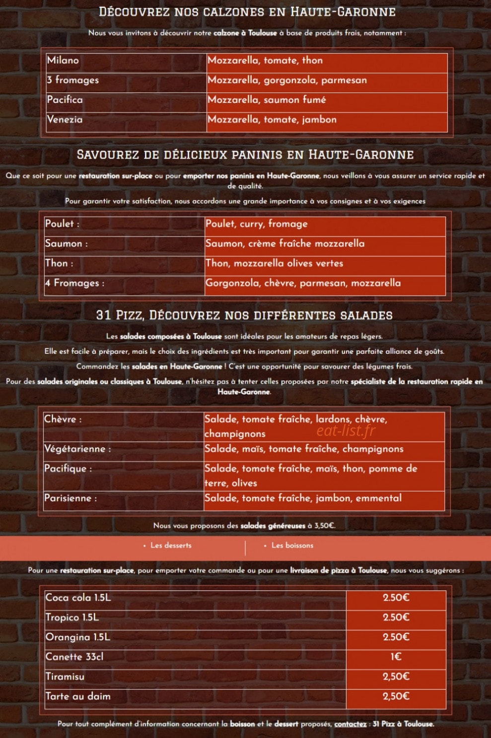 31 Pizz — carte page 3