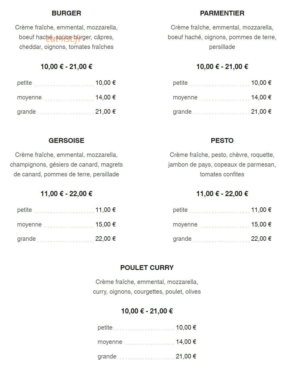 A Crocs Pizza Plana — carte page 2