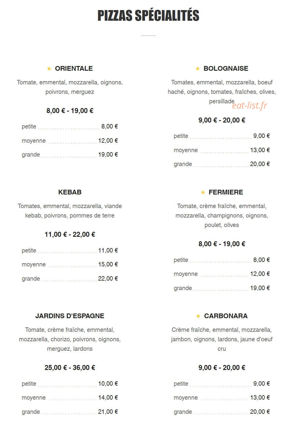 A Crocs Pizza Plana — carte page 1