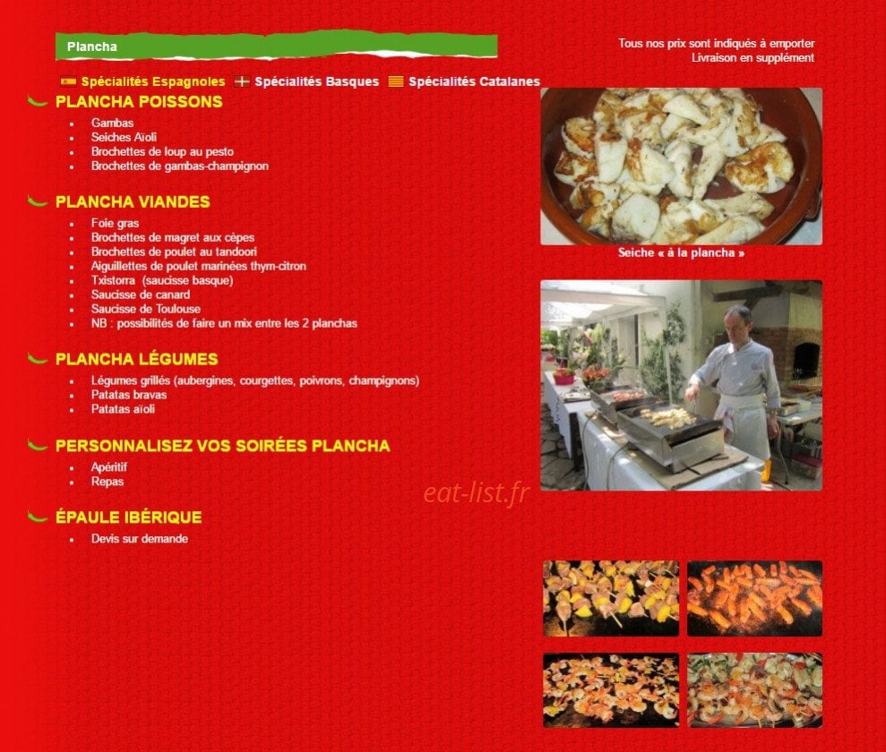 A la toque — carte page 8