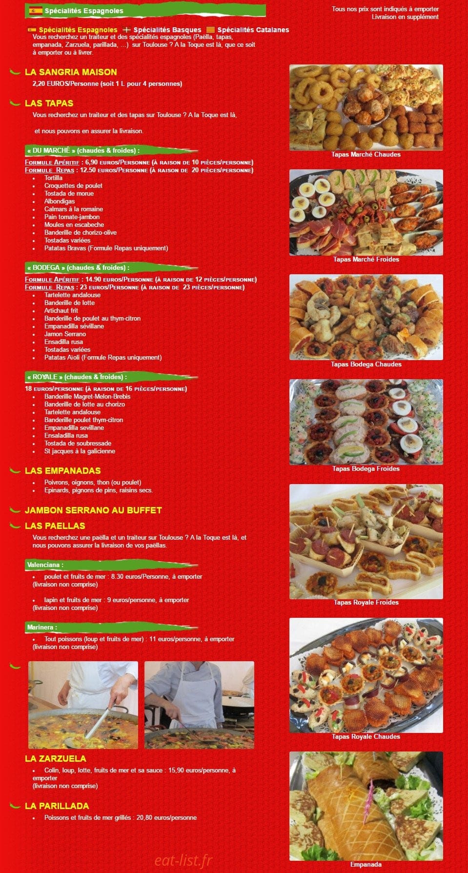 A la toque — carte page 1