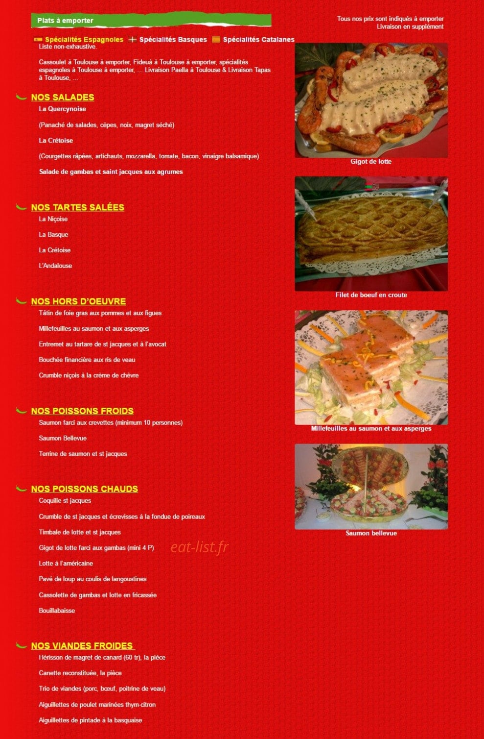 A la toque — carte page 3