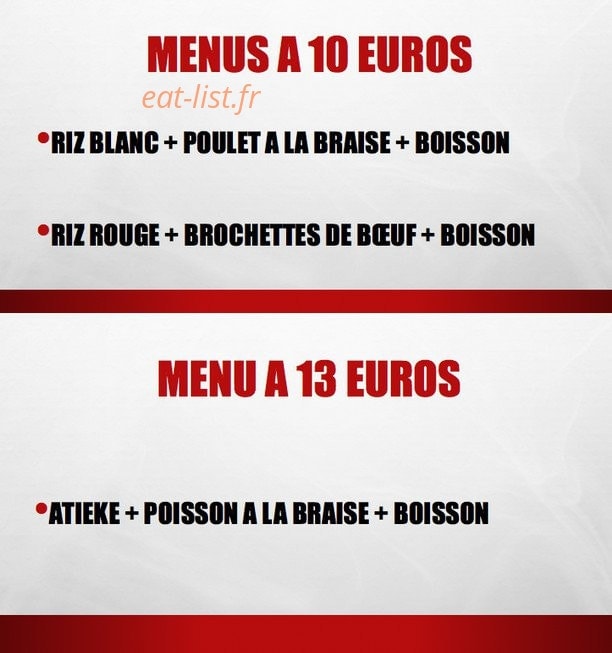 Afrik Grill — carte page 2