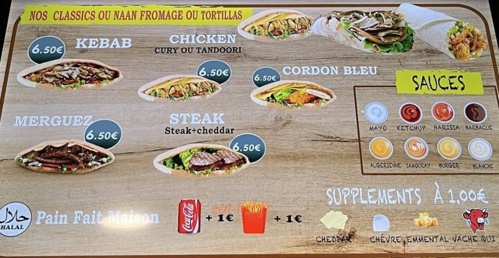Aladin Kebab — carte page 1