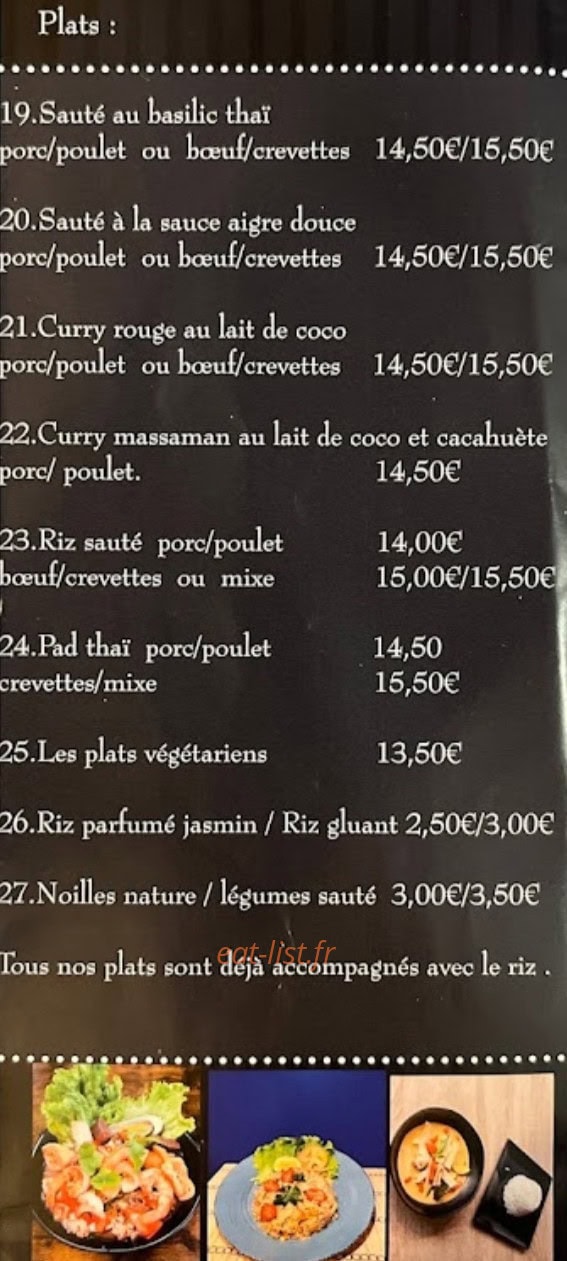 Amazing thaï — carte page 2