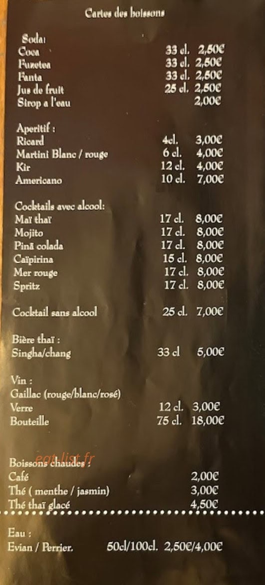 Amazing thaï — carte page 5