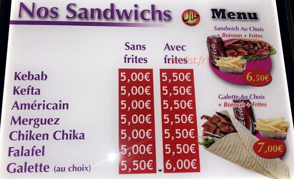 Amine Kebab — carte page 2