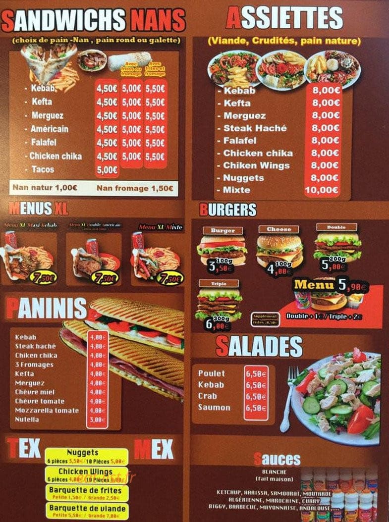 Antalya kebab — carte page 1