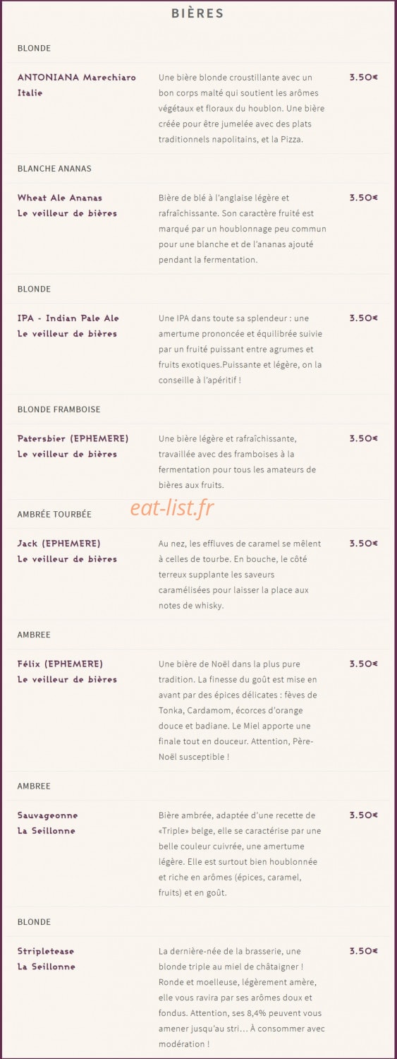 Au Bon Roublard — carte page 4