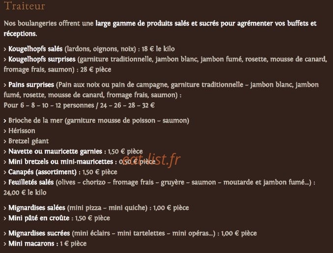 Carte et menu de Au pain de mon grand pere à Toulouse — Le traiteur