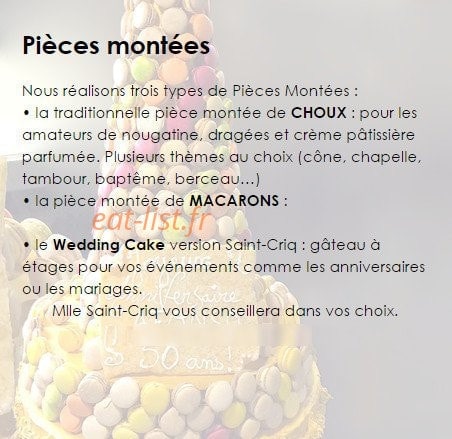 Aux Petits Fours — carte page 4