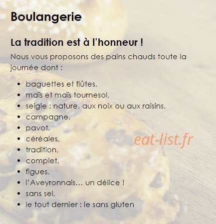 Aux Petits Fours — carte page 1