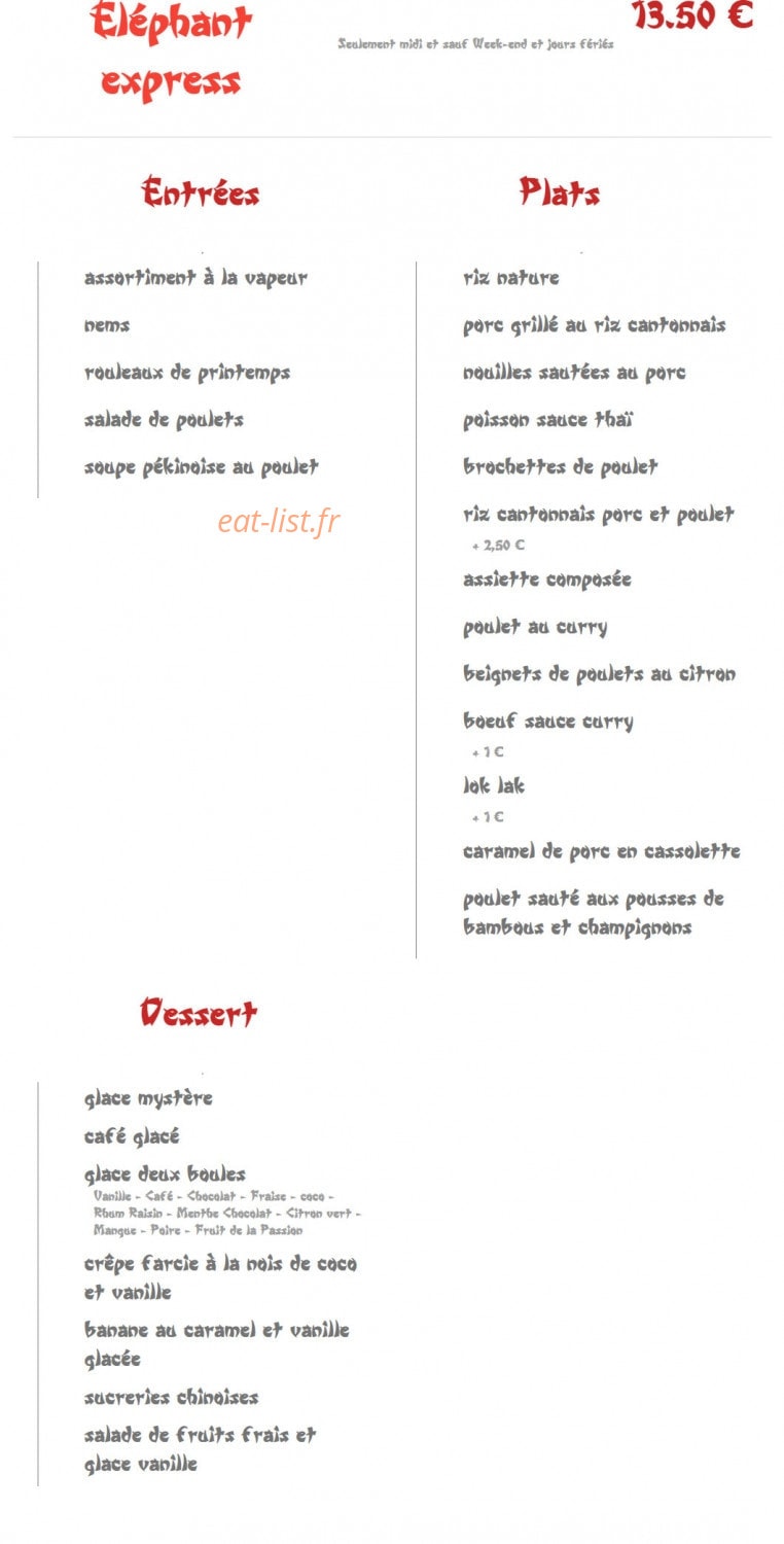 Aux Trois Eléphants — carte page 1