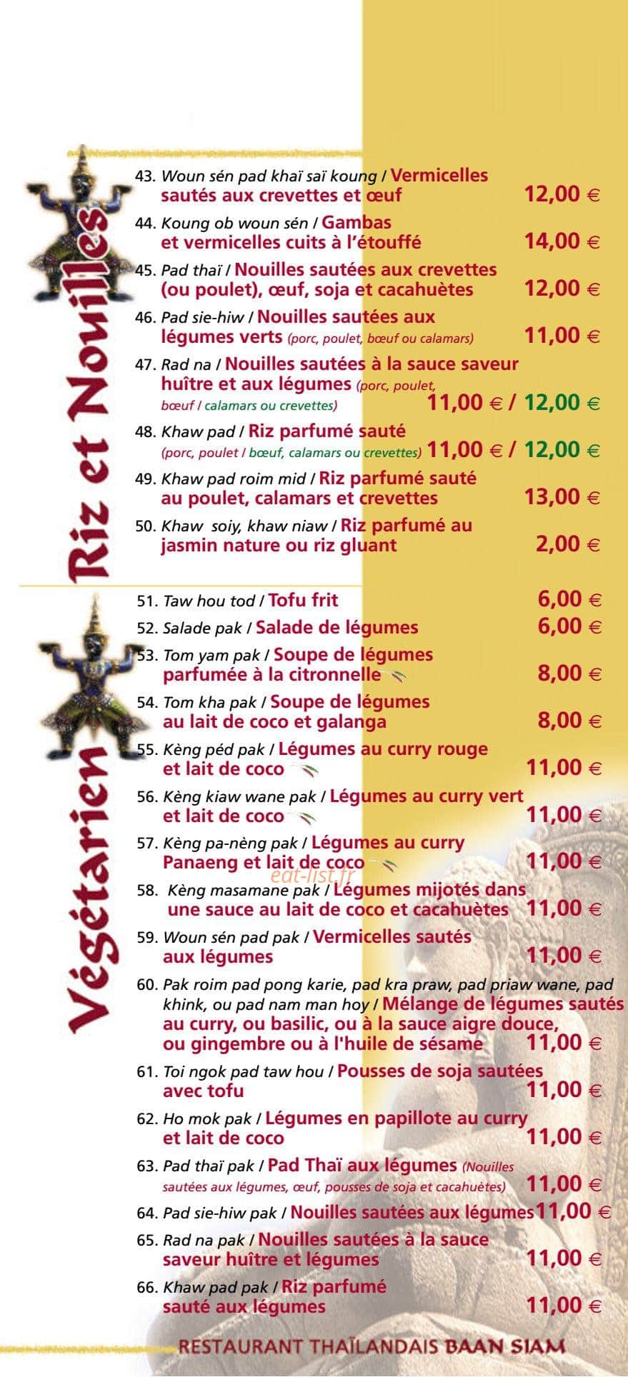Baan Siam — carte page 3
