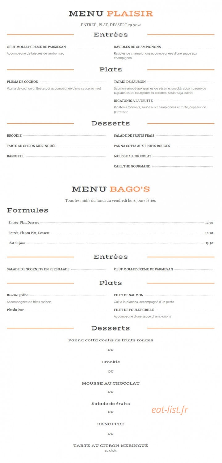 Bago's — carte page 2