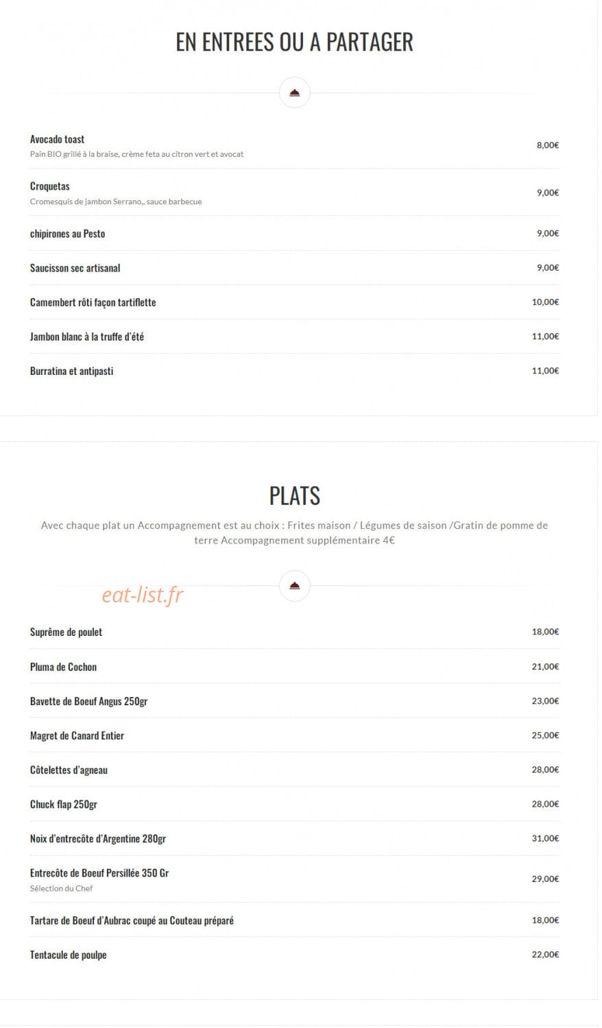 Barbaque — carte page 1