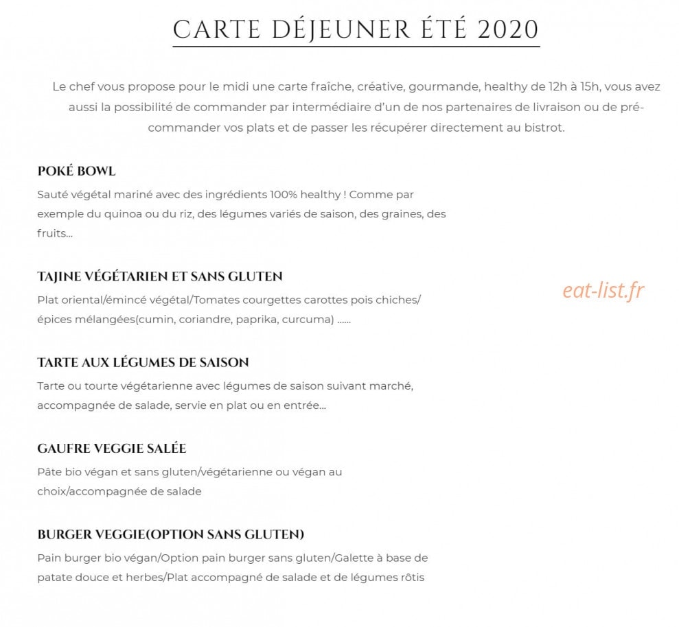 Carte et menu de Biofoodies Café à Toulouse — carte déjeune