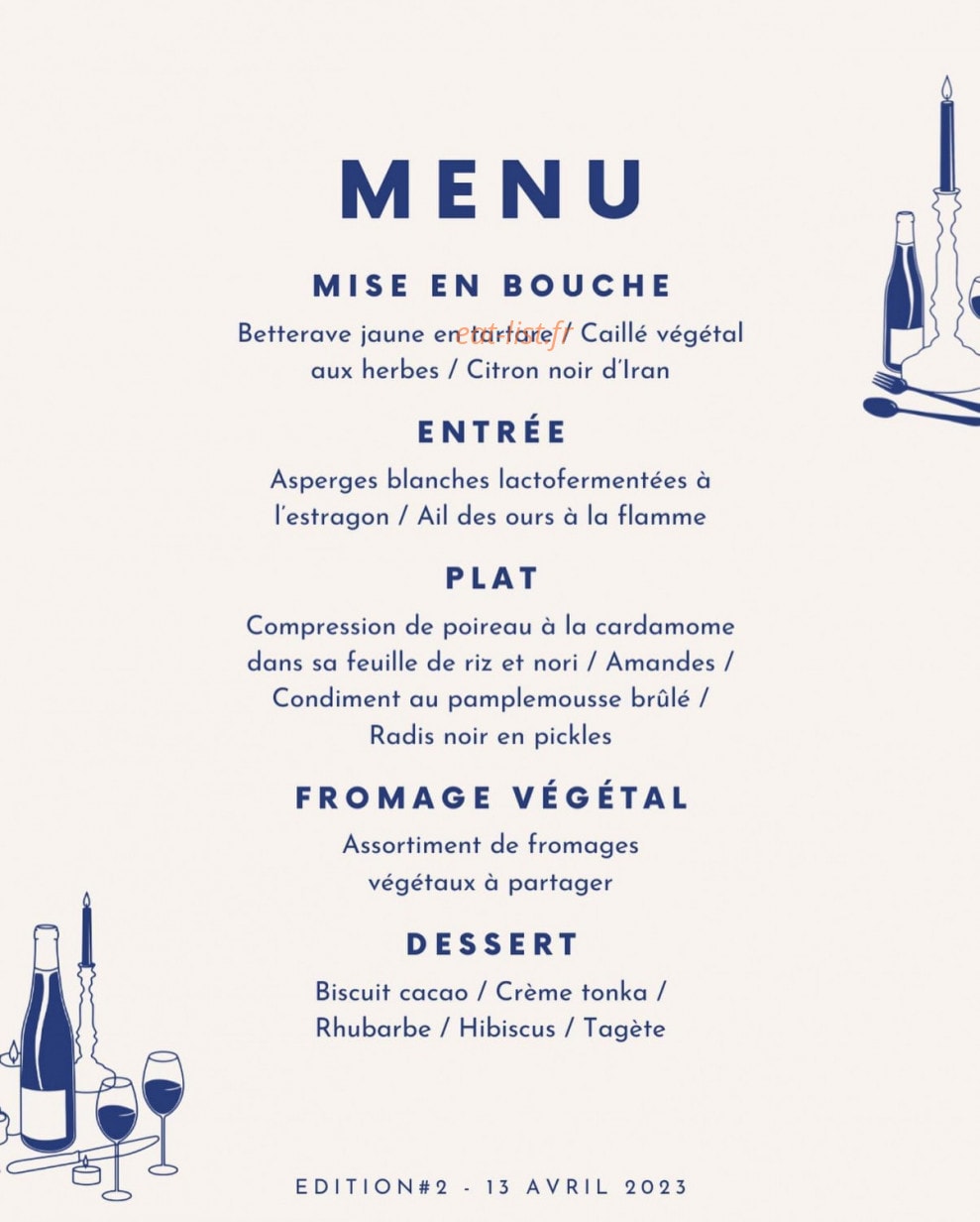 Bloomy Bistronomie Végétale — carte page 1