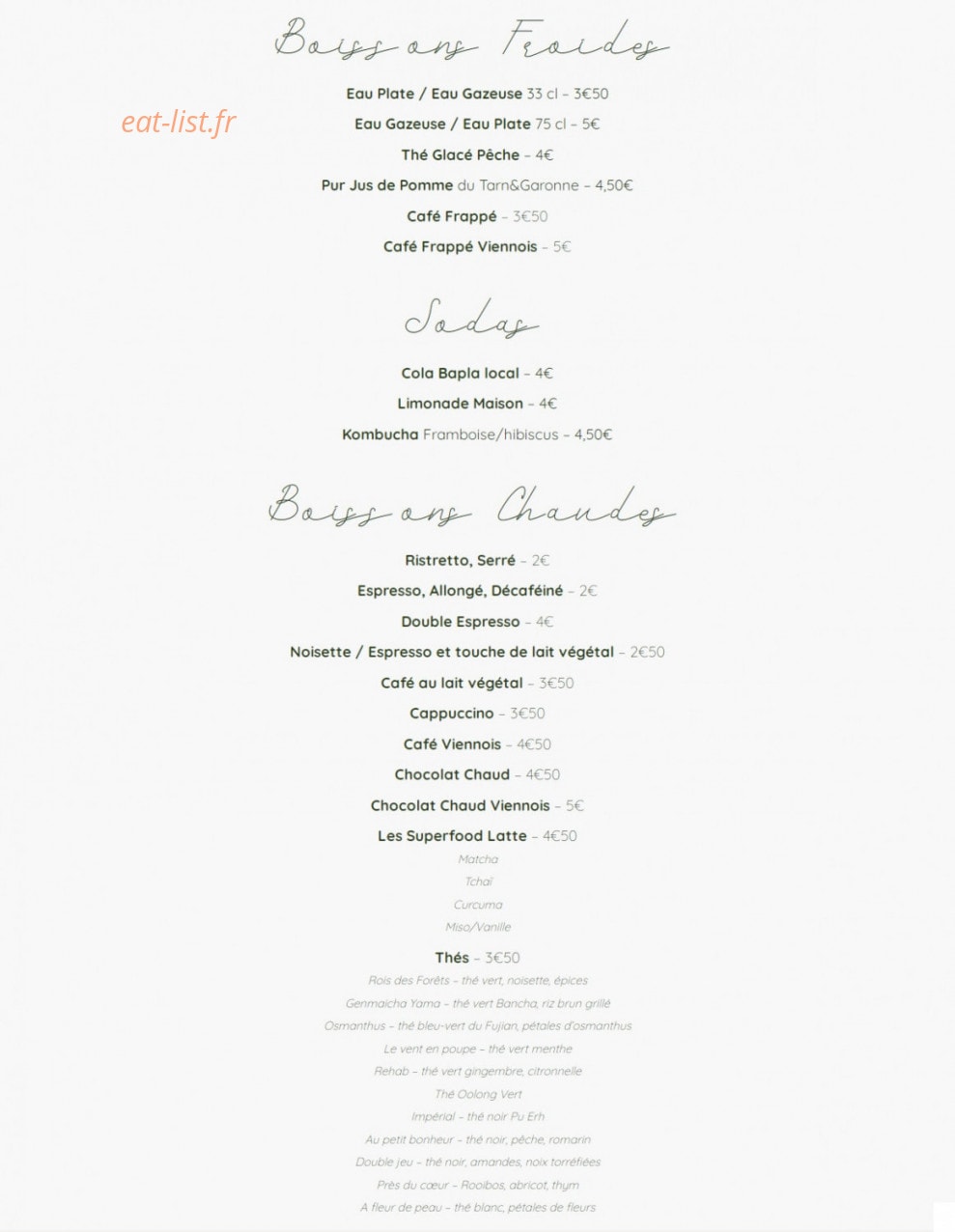 Bloomy Bistronomie Végétale — carte page 5