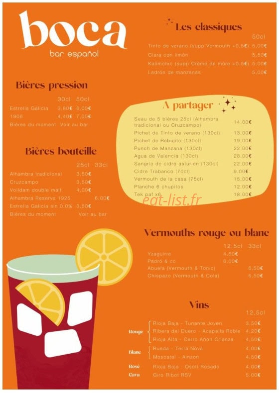 Boca Dos Tapas Españolas — carte page 1