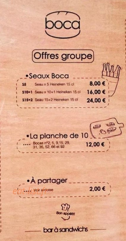 Boca — carte page 1