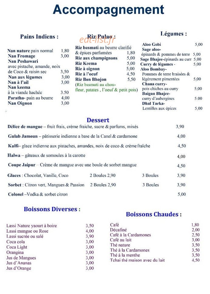 Bon Bhojon — carte page 5
