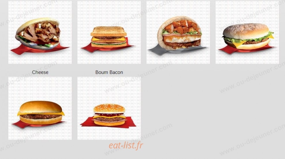 Boum Burger — carte page 2
