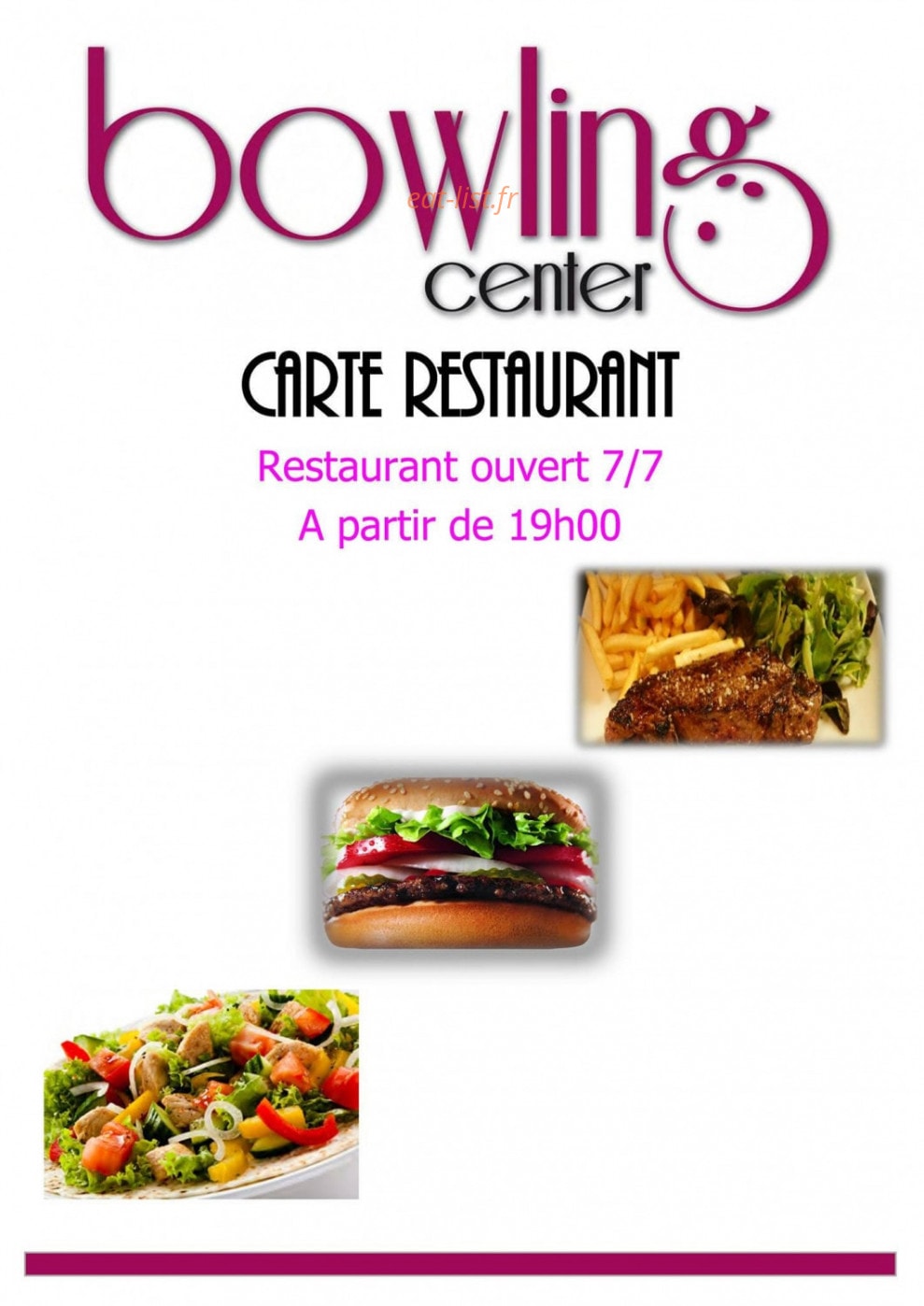 Bowling center — carte page 1