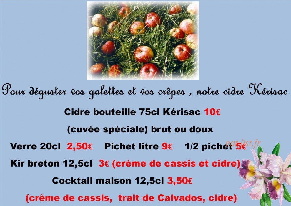 Brasserie des Minimes — carte page 1