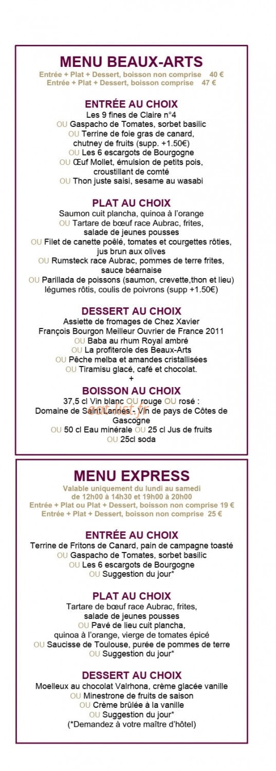 Brasserie Flo — carte page 4