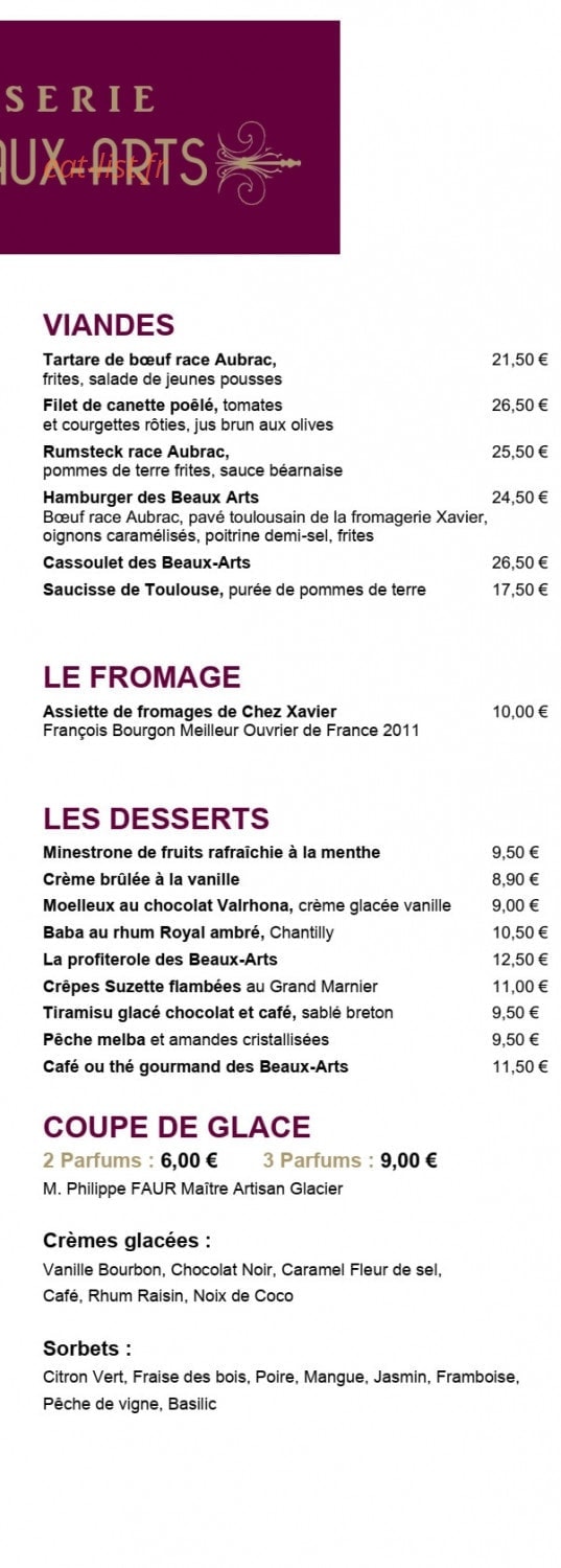 Brasserie Flo — carte page 3