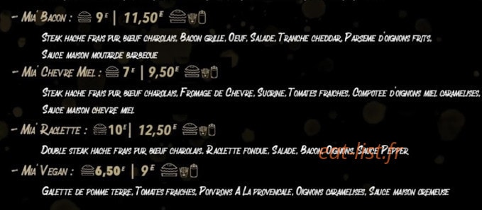 Burger'mia — carte page 2
