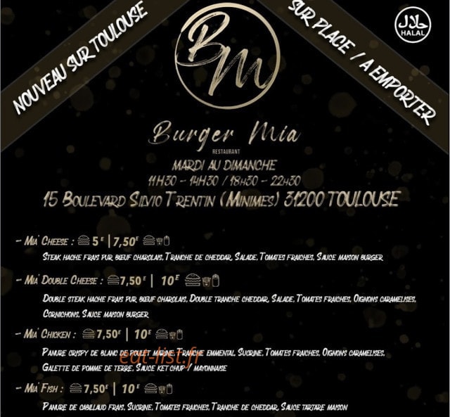 Burger'mia — carte page 1