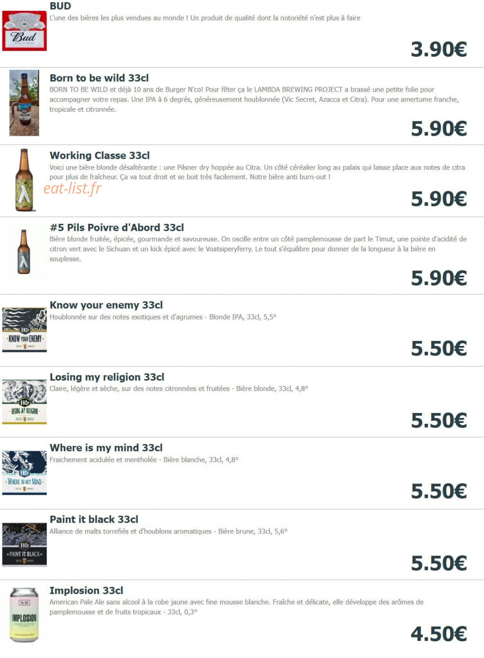 Burger'N'co — carte page 5