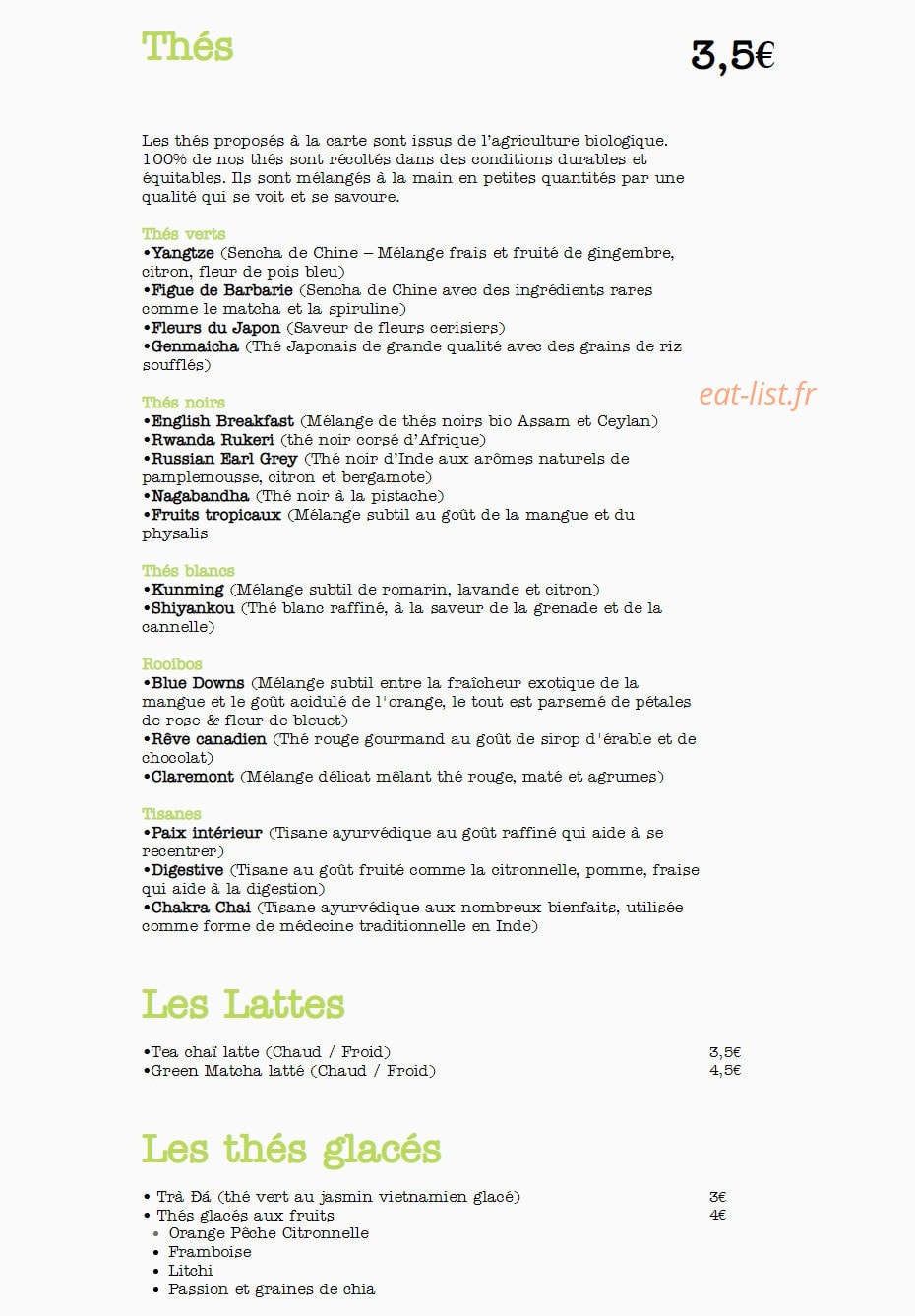 Cafe Bong — carte page 4