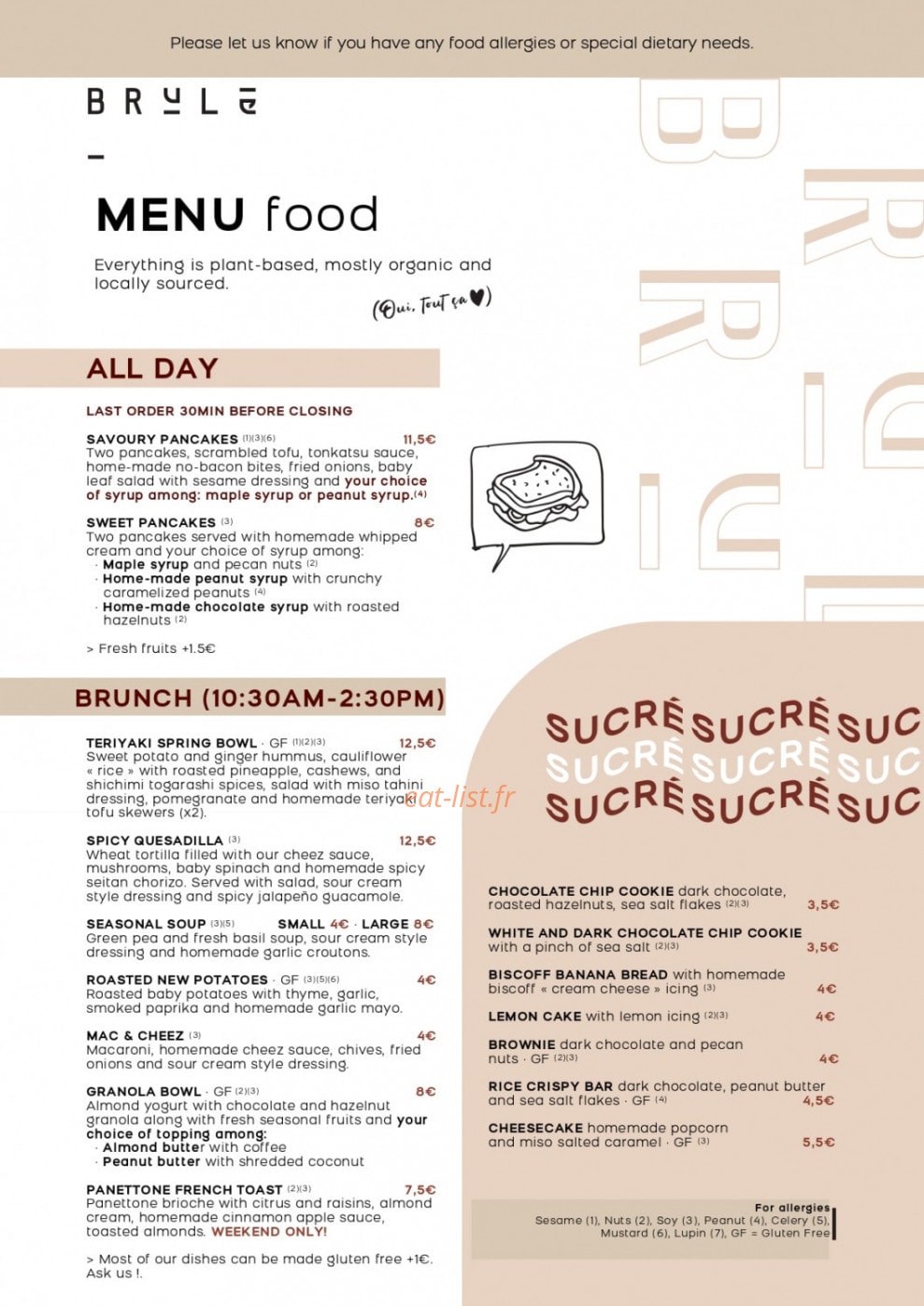 Café Brûlé — carte page 2