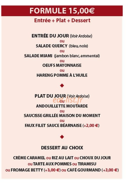 Café Francis — carte page 3