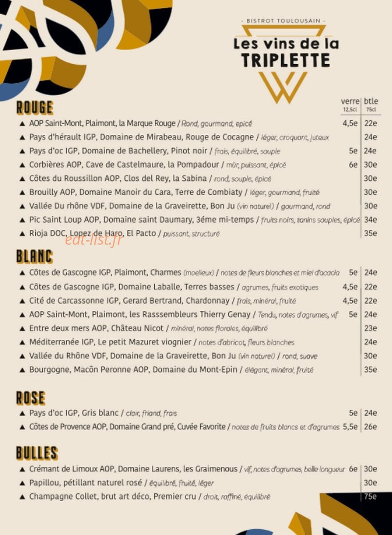 Café Triplette — carte page 3