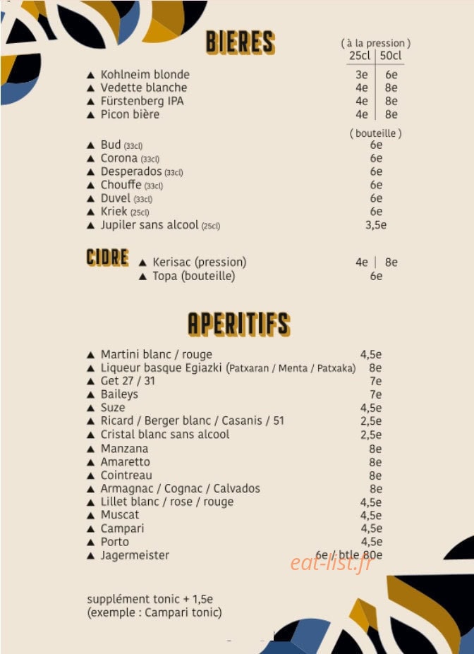 Café Triplette — carte page 7