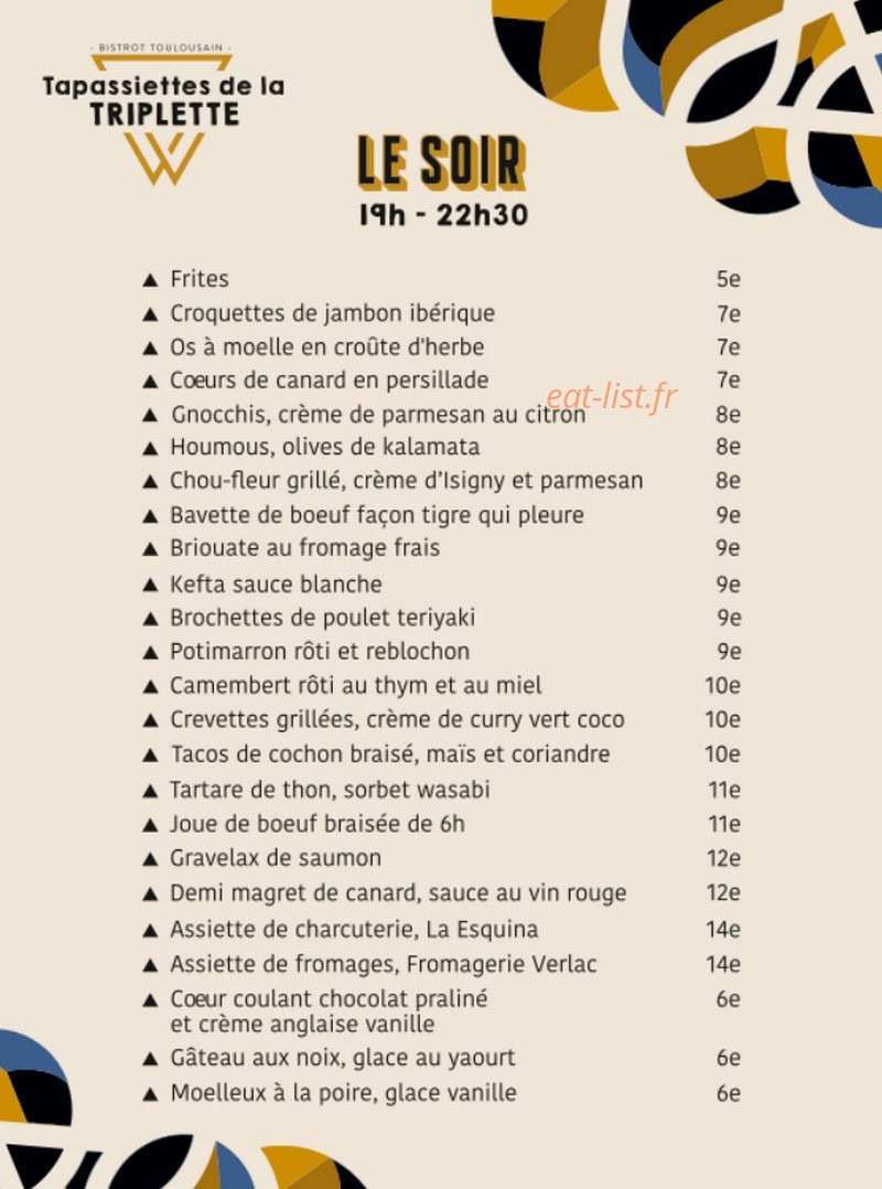 Café Triplette — carte page 2