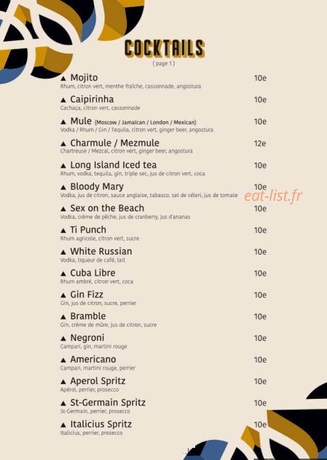Café Triplette — carte page 5